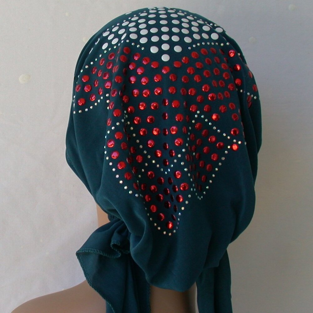 TEAL Pre-Tied Stud Fashion Cap Slip On Bonnet Hijab Undercap #8